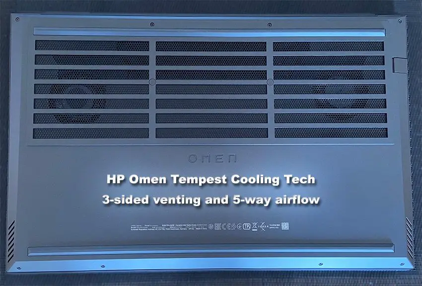 HP Omen 15 Laptop cooling technology