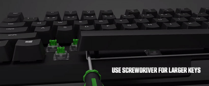 Use Screwdriver to remove larger keyboard keys