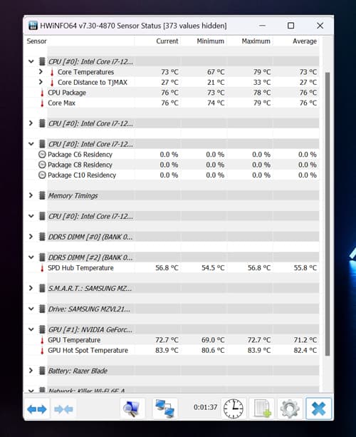 Razer Blade 15 Temperature Test Playing Warzone Without a Cooling Pad