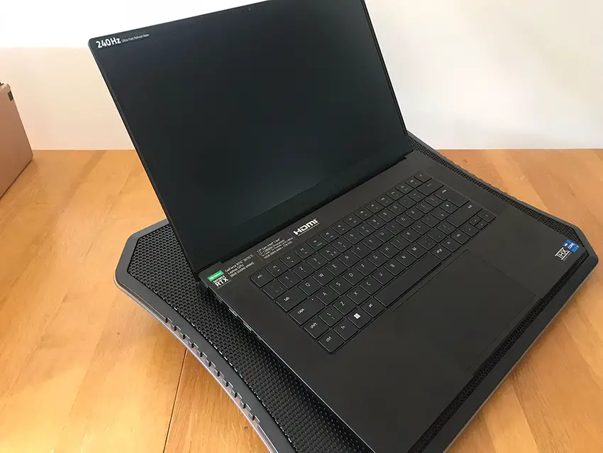 The Razer Blade 15 Gaming Laptop on a table